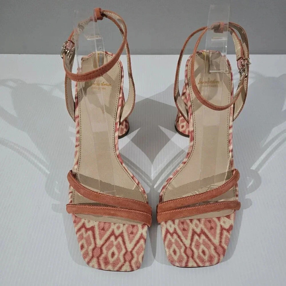 NEW Sam Edelman Kia Heel Womens 10.5 Terracotta Pink Suede Strappy Sandal Aztec - Picture 4 of 13